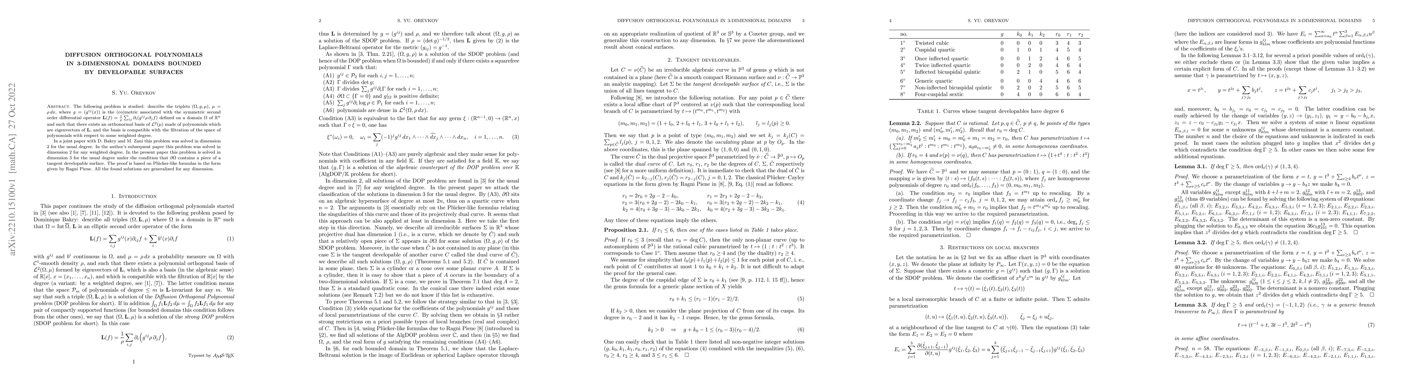 Thumbnail for Diffusion orthogonal polynomials in 3-dimensional domains bounded by
  developable surfaces