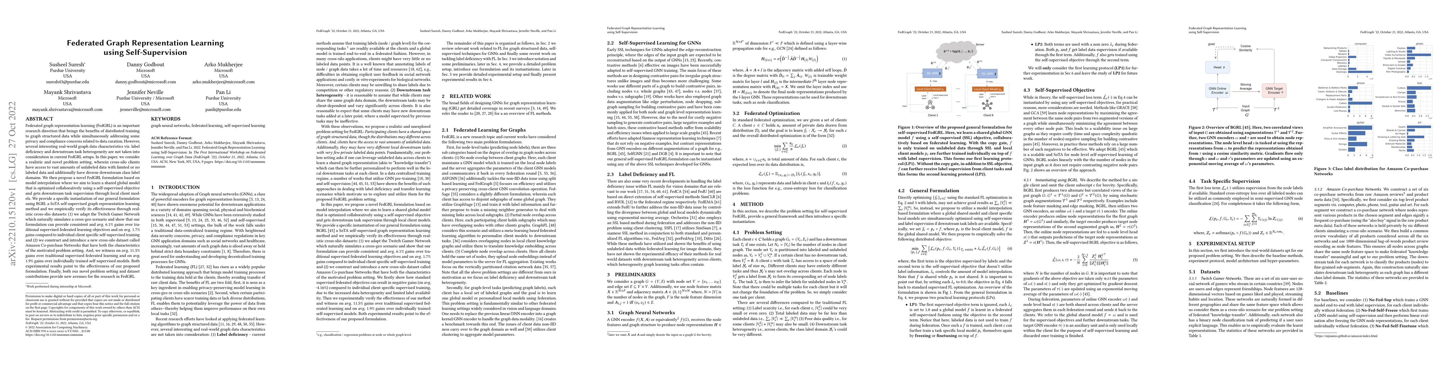 Thumbnail for Federated Graph Representation Learning using Self-Supervision