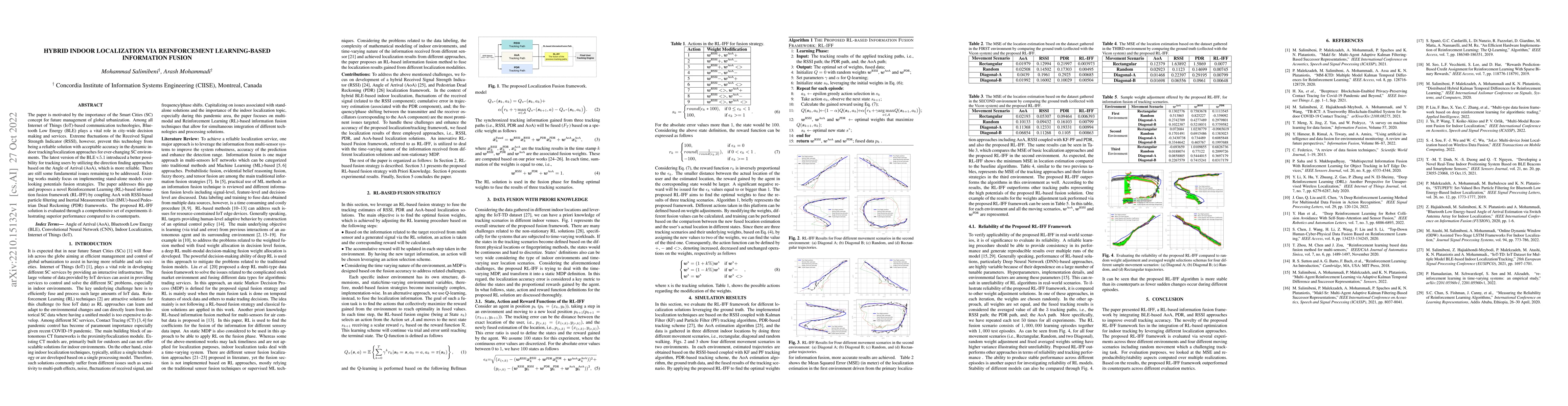Thumbnail for Hybrid Indoor Localization via Reinforcement Learning-based Information
  Fusion