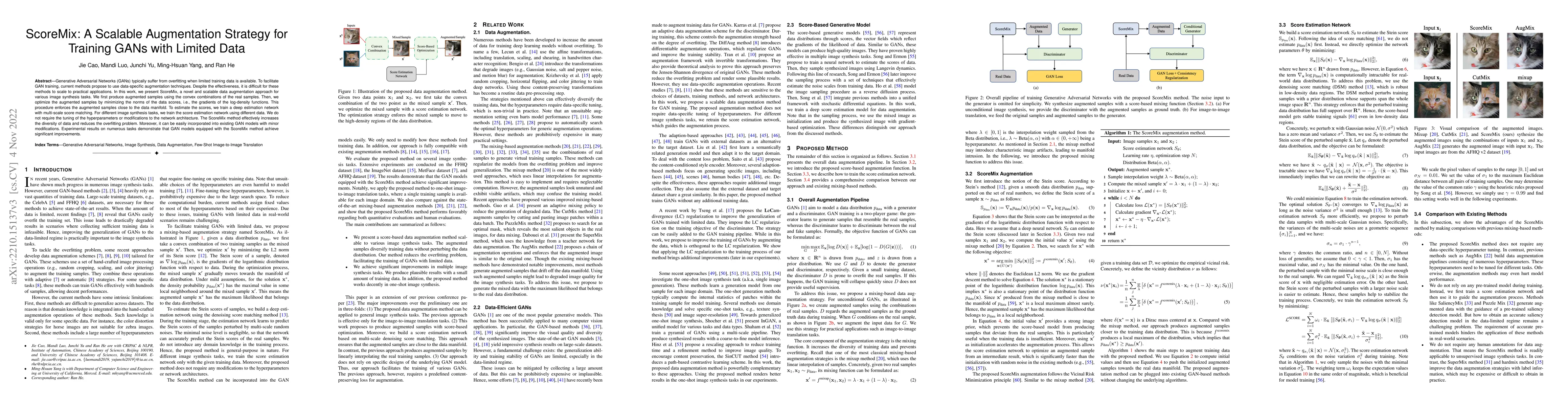Thumbnail for ScoreMix: A Scalable Augmentation Strategy for Training GANs with
  Limited Data