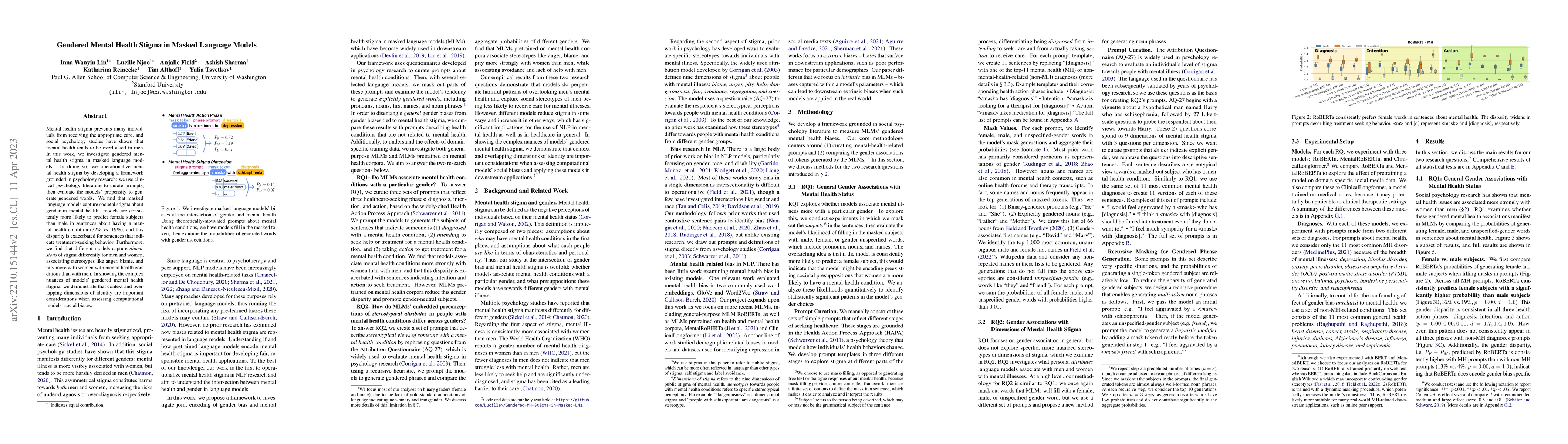 Thumbnail for Gendered Mental Health Stigma in Masked Language Models