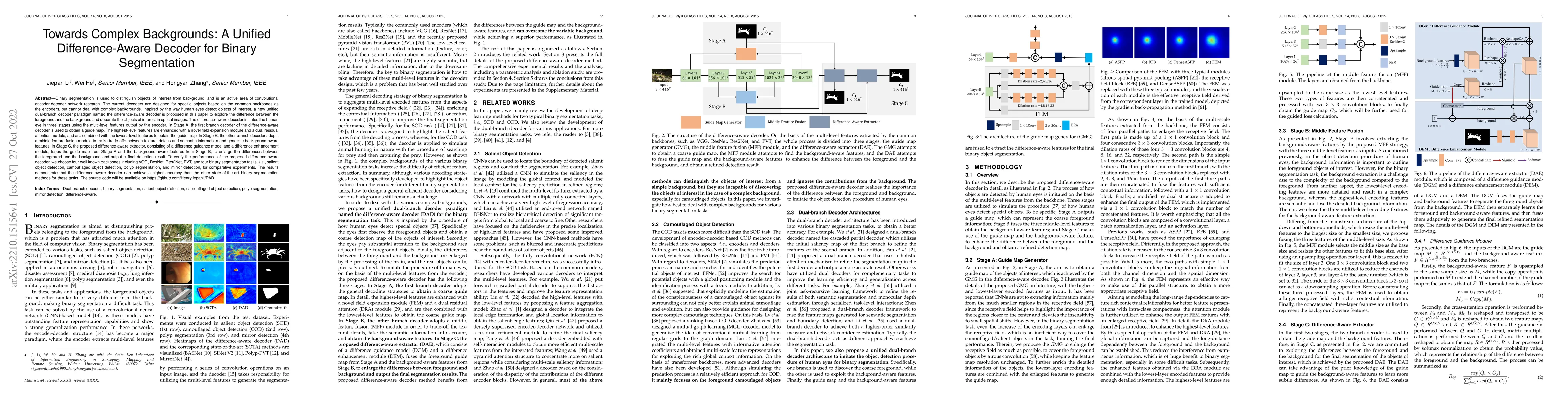Thumbnail for Towards Complex Backgrounds: A Unified Difference-Aware Decoder for
  Binary Segmentation