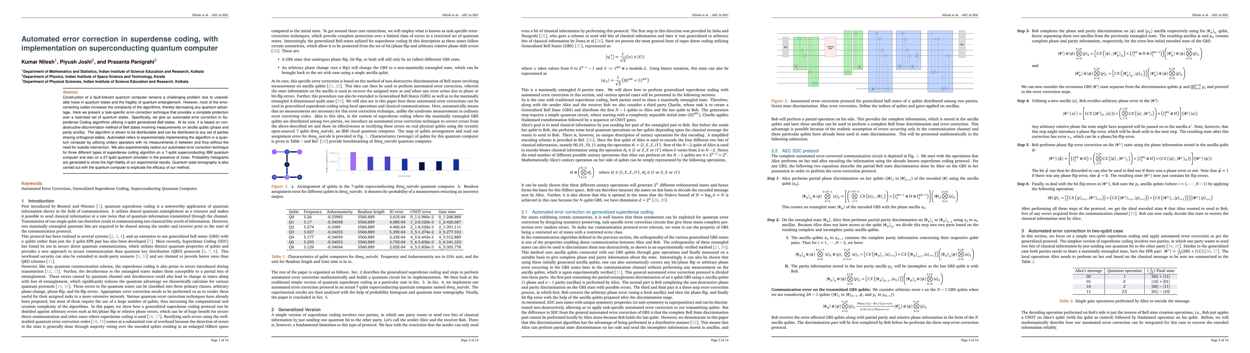 Thumbnail for Automated error correction in superdense coding, with implementation on
  superconducting quantum computer