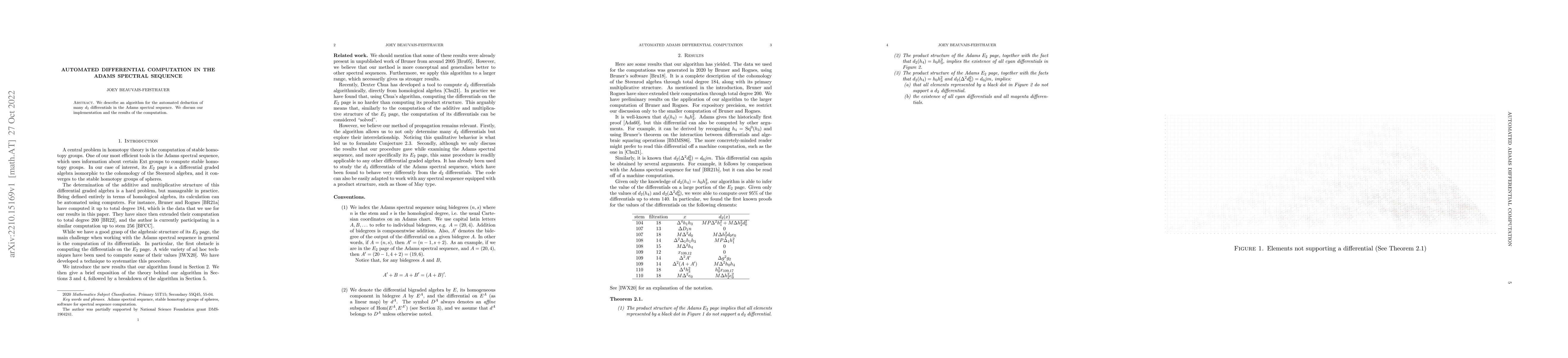 Thumbnail for Automated differential computation in the Adams spectral sequence