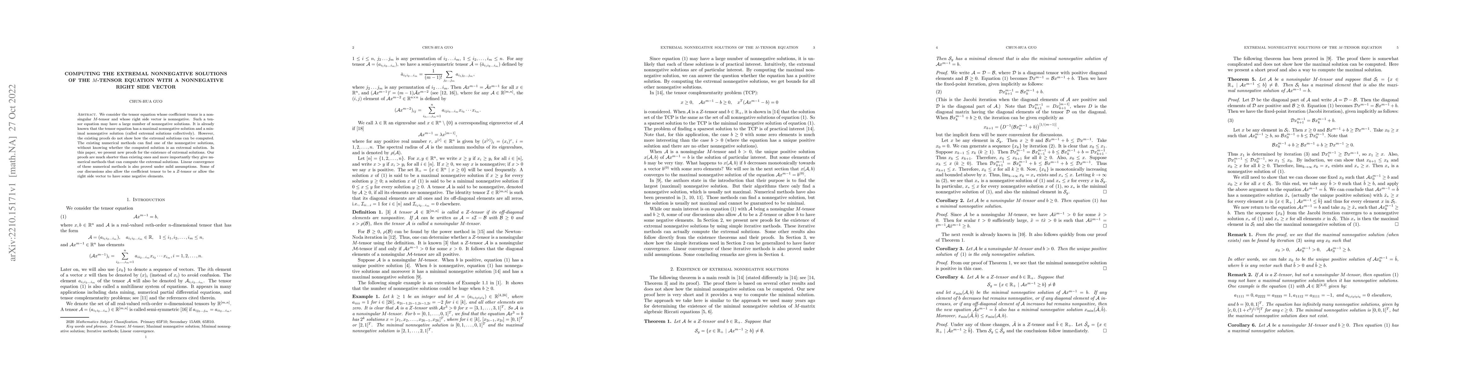 Thumbnail for Computing the extremal nonnegative solutions of the M-tensor equation
  with a nonnegative right side vector