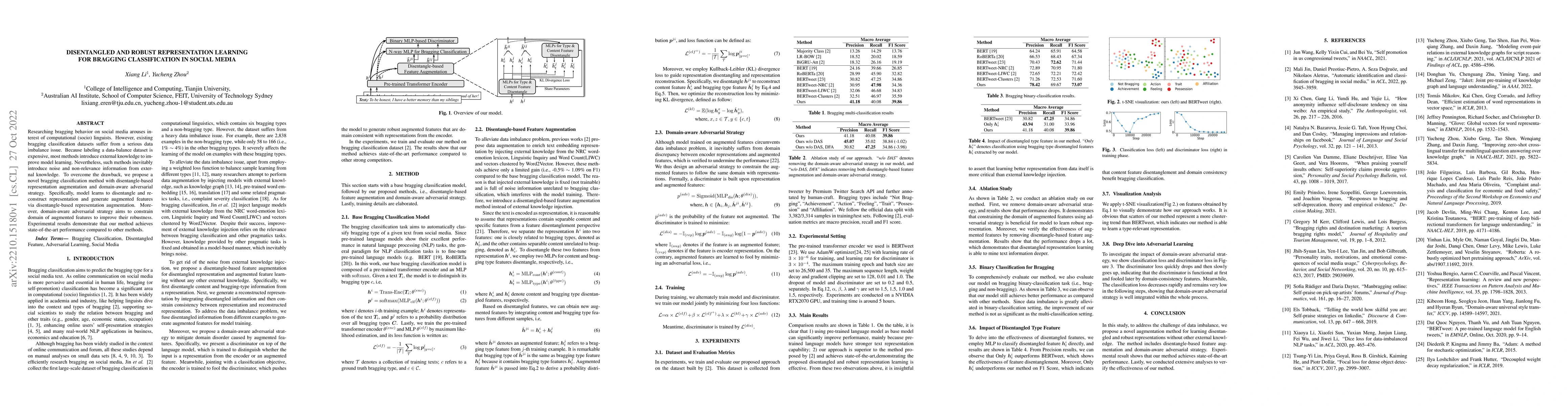Thumbnail for Disentangled and Robust Representation Learning for Bragging
  Classification in Social Media