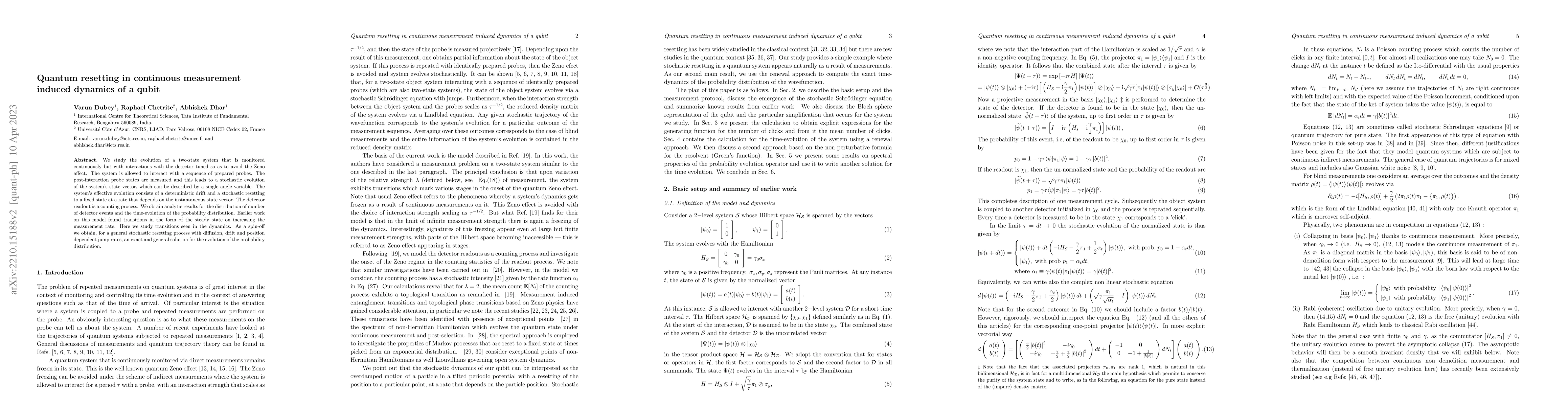 Thumbnail for Quantum resetting in continuous measurement induced dynamics of a qubit