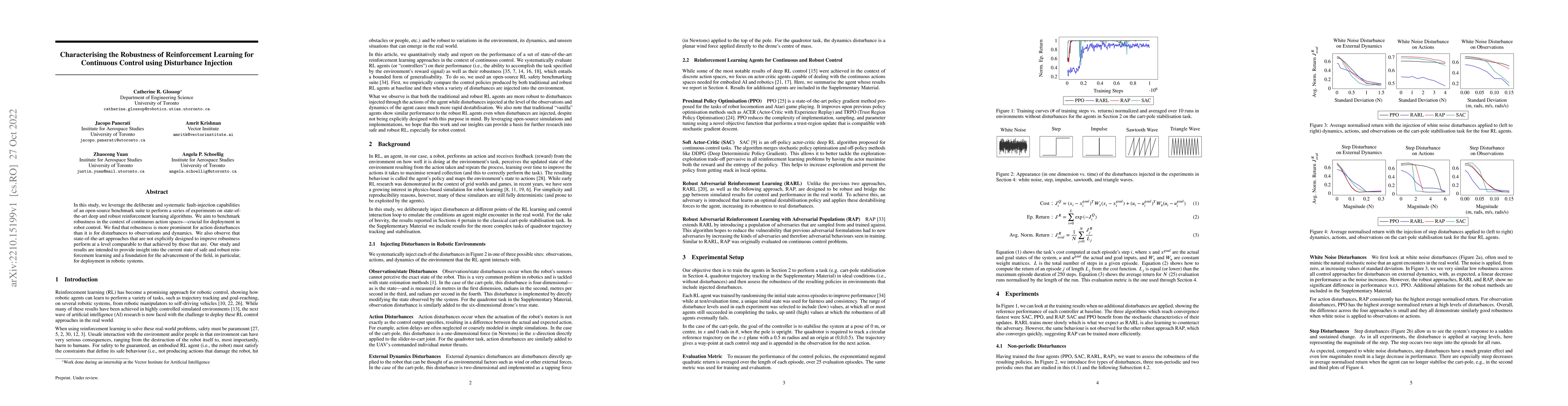 Thumbnail for Characterising the Robustness of Reinforcement Learning for Continuous
  Control using Disturbance Injection