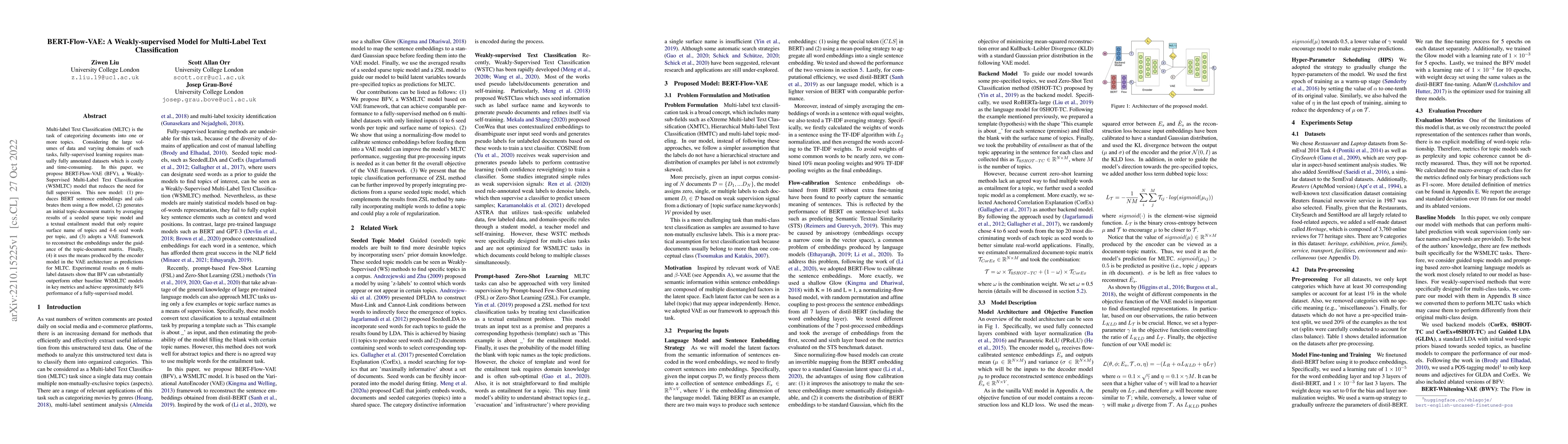 Thumbnail for BERT-Flow-VAE: A Weakly-supervised Model for Multi-Label Text
  Classification