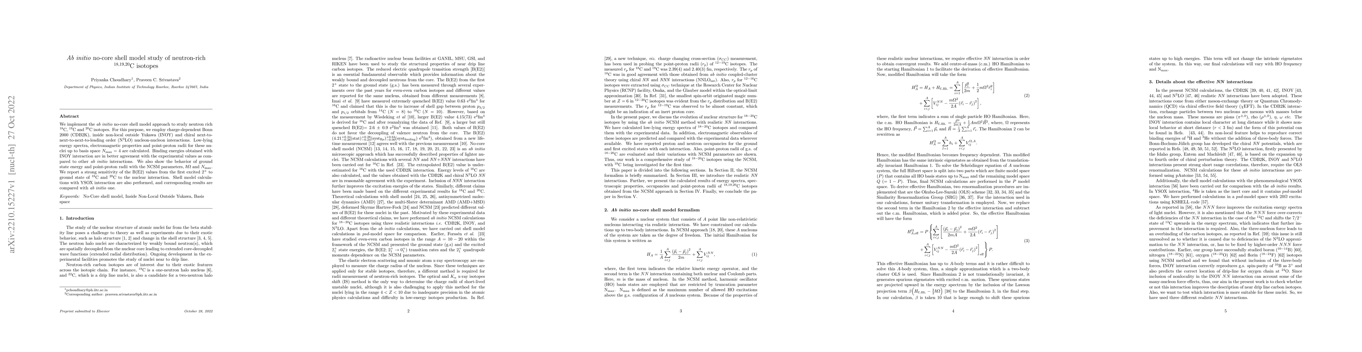 Thumbnail for Ab initio no-core shell model study of neutron-rich $^{18,19,20}$C
  isotopes