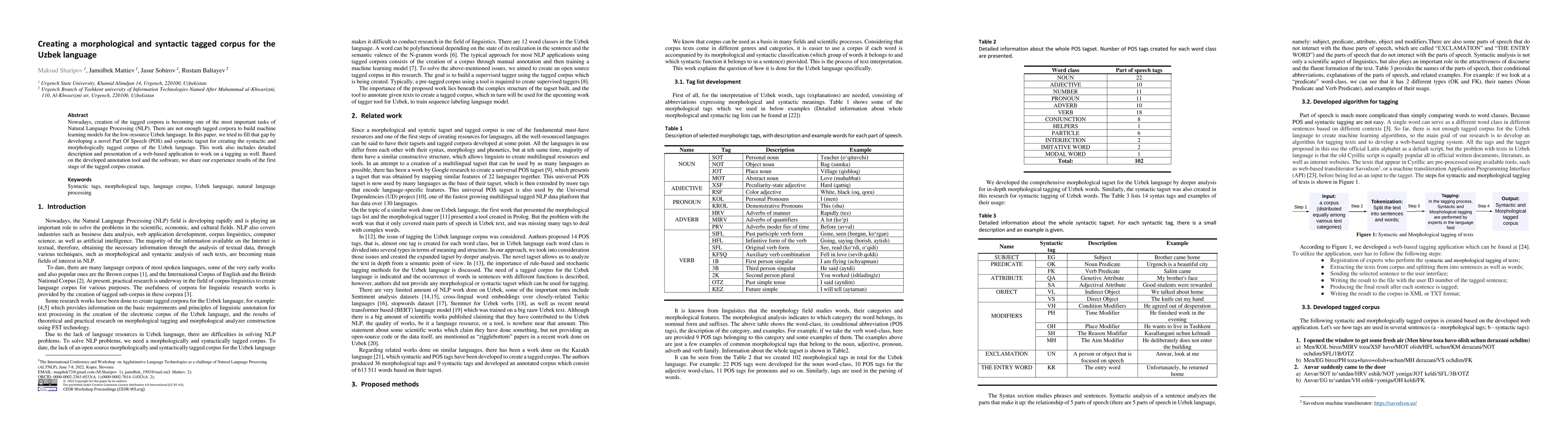 Thumbnail for Creating a morphological and syntactic tagged corpus for the Uzbek
  language