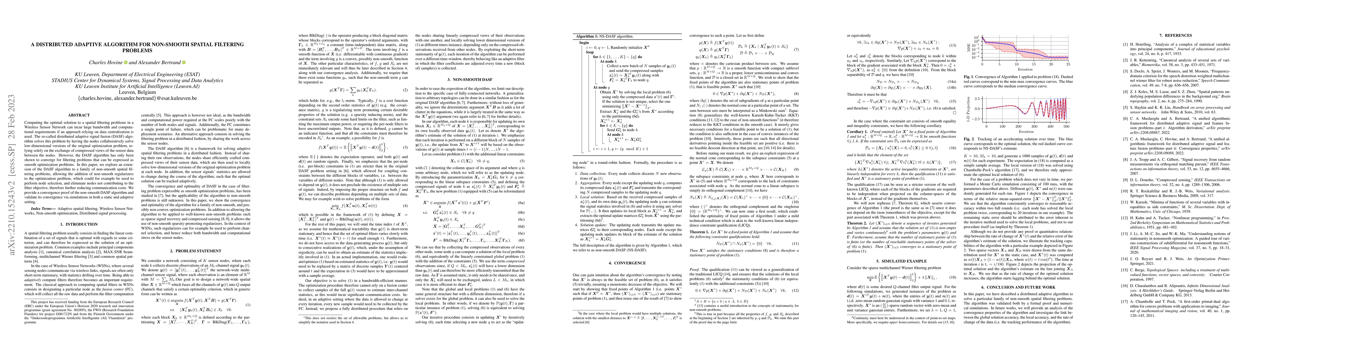 Thumbnail for A Distributed Adaptive Algorithm for Non-Smooth Spatial Filtering
  Problems