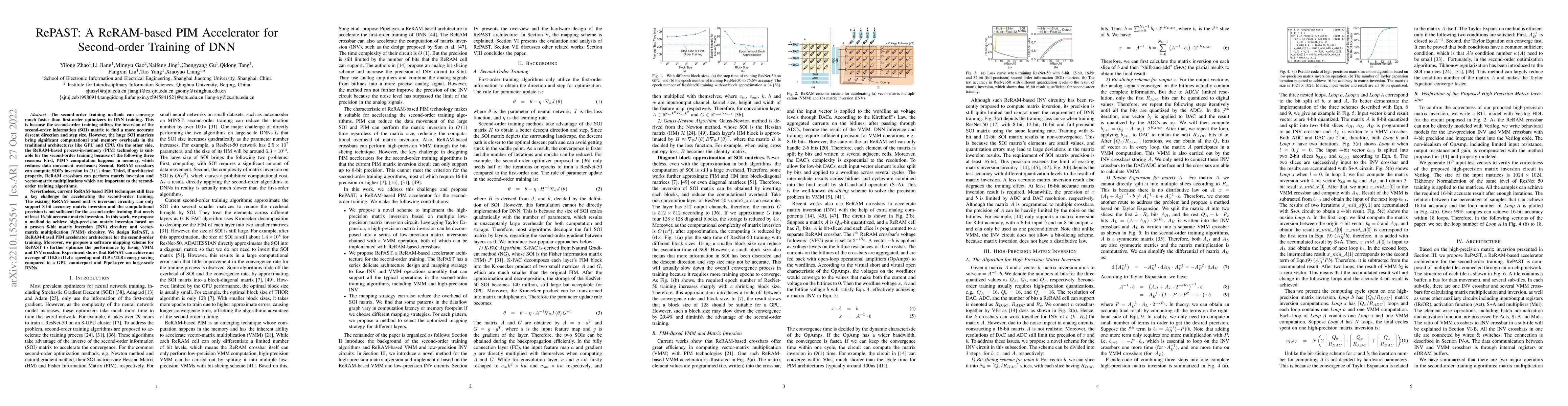 Thumbnail for RePAST: A ReRAM-based PIM Accelerator for Second-order Training of DNN