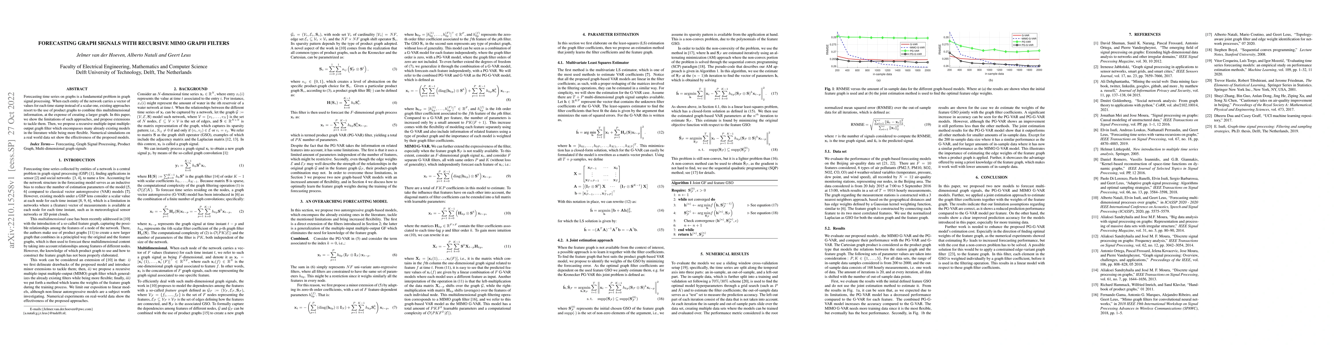 Thumbnail for Forecasting Graph Signals with Recursive MIMO Graph Filters