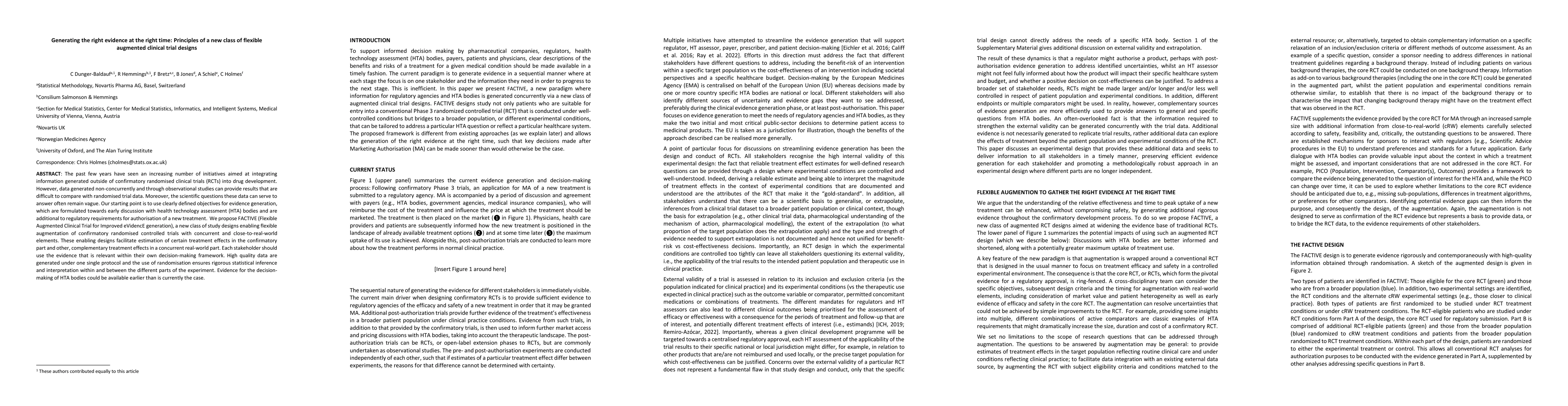 Thumbnail for Generating the right evidence at the right time: Principles of a new
  class of flexible augmented clinical trial designs