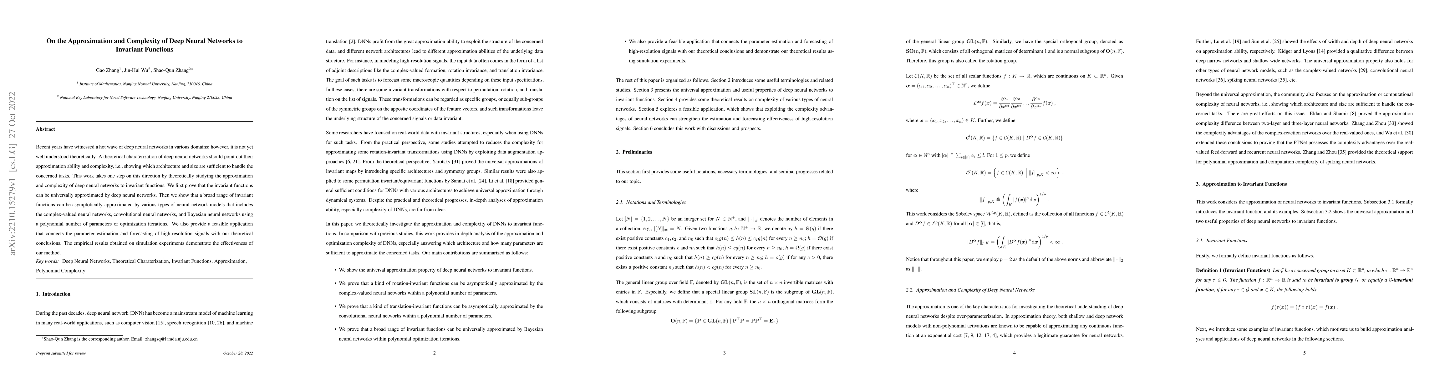 Thumbnail for On the Approximation and Complexity of Deep Neural Networks to Invariant
  Functions