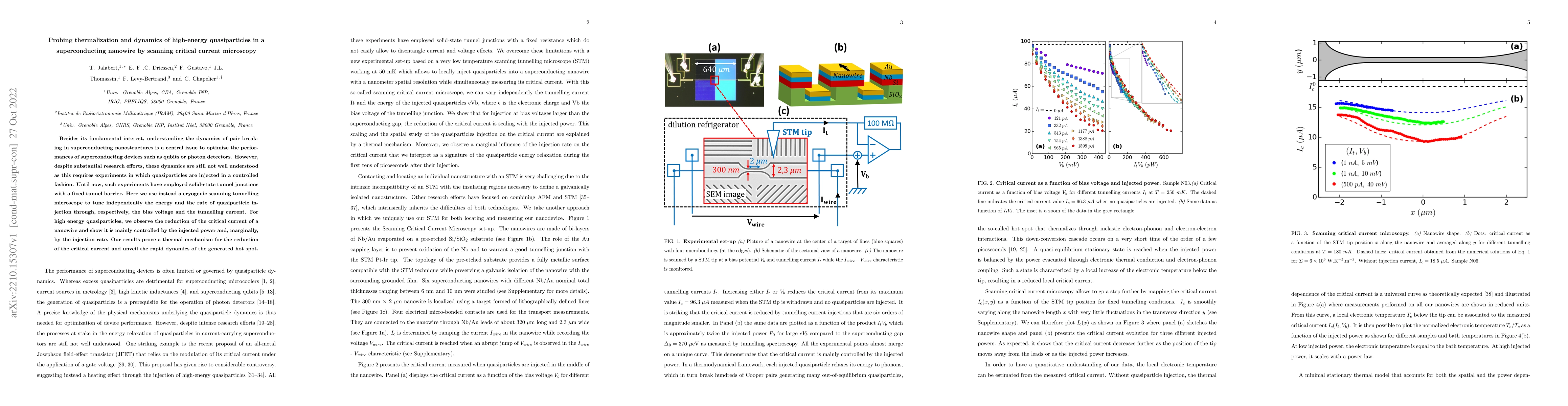 Thumbnail for Probing thermalization and dynamics of high-energy quasiparticles in a
  superconducting nanowire by scanning critical current microscopy
