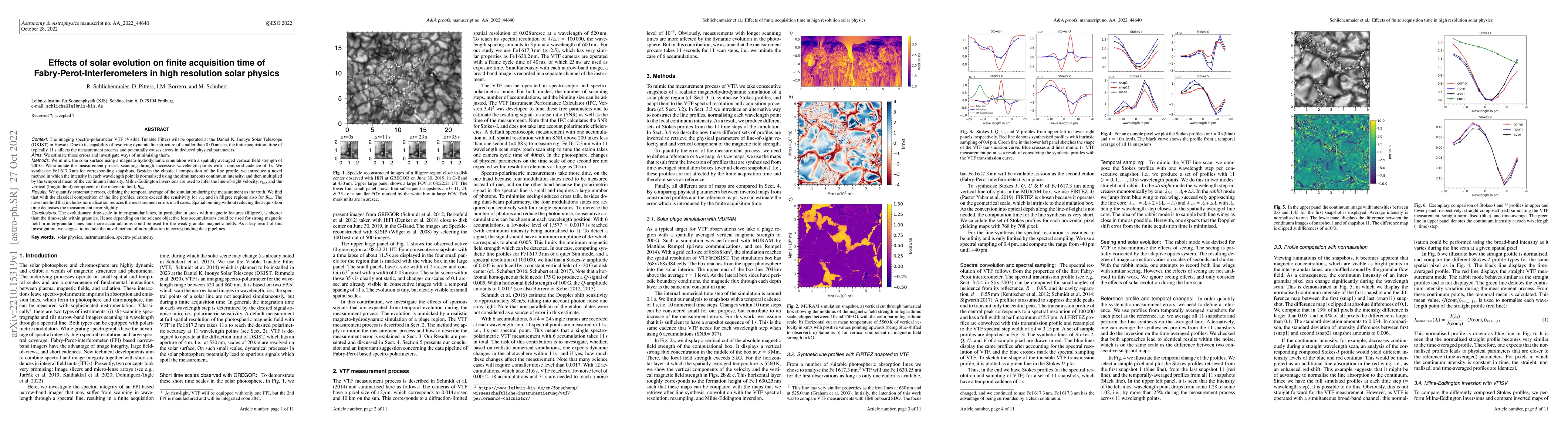 Thumbnail for Effects of solar evolution on finite acquisition time of
  Fabry-Perot-Interferometers in high resolution solar physics
