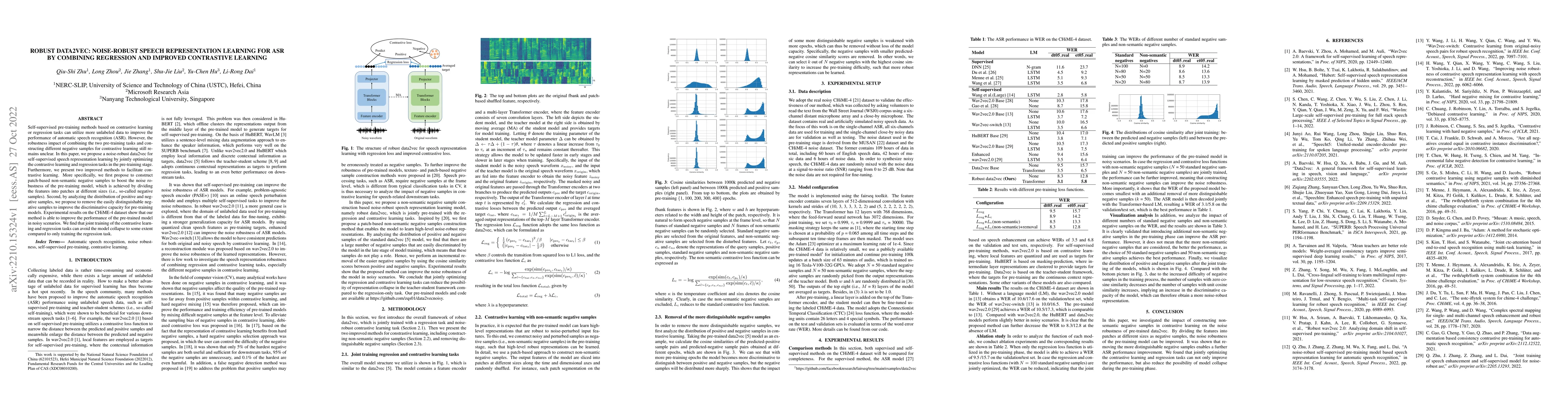 Thumbnail for Robust Data2vec: Noise-robust Speech Representation Learning for ASR by
  Combining Regression and Improved Contrastive Learning