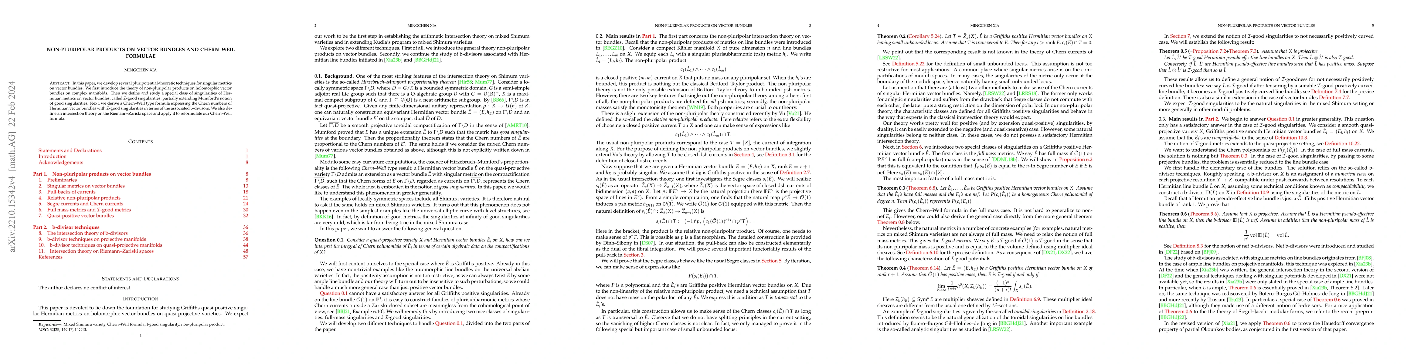 Thumbnail for Non-pluripolar products on vector bundles and Chern--Weil formulae