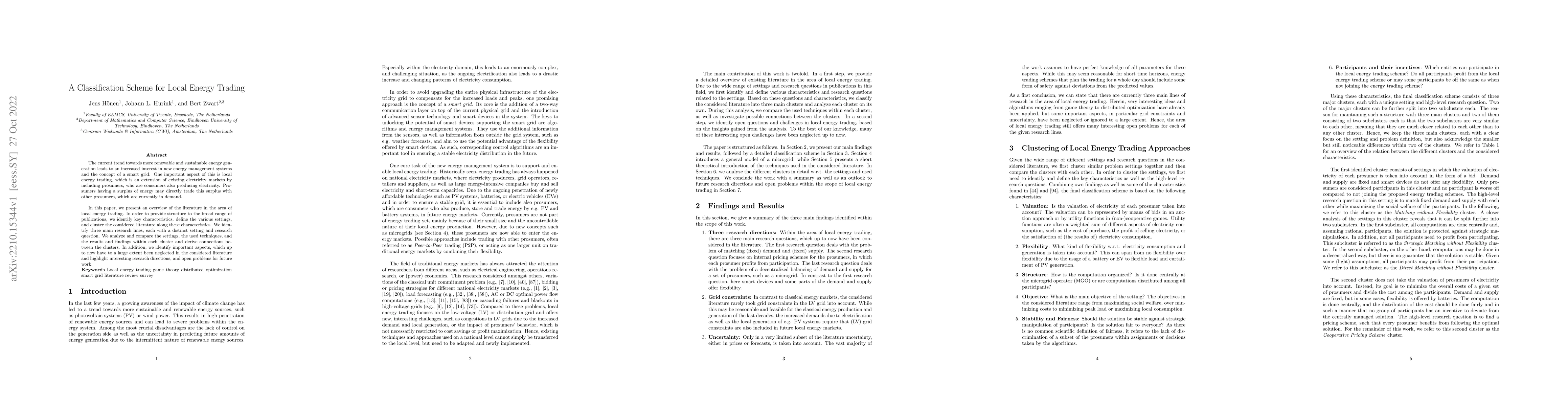 Thumbnail for A Classification Scheme for Local Energy Trading