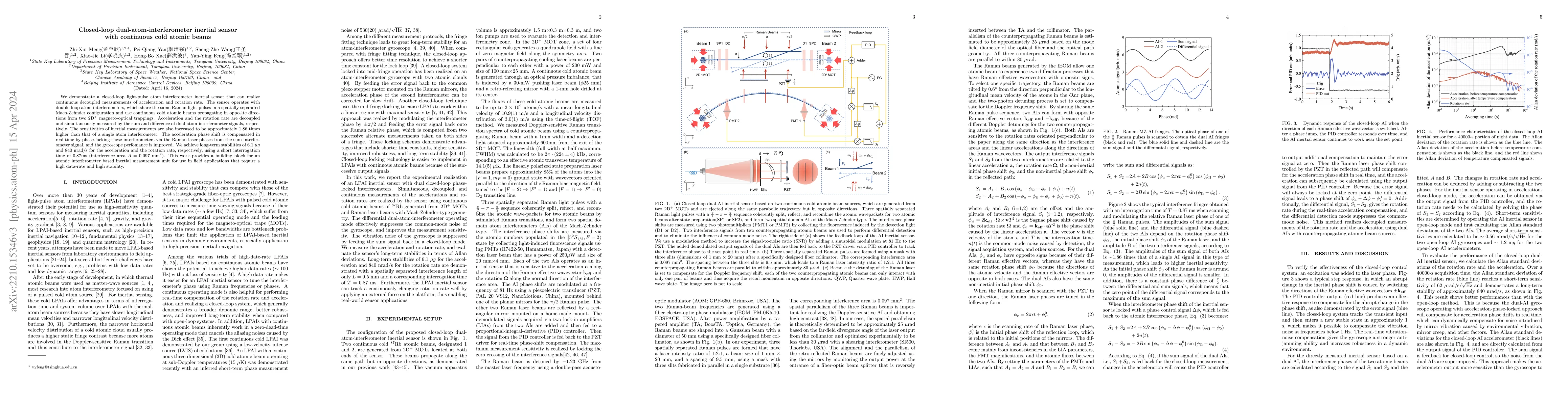 Thumbnail for Closed-Loop Dual-Atom-Interferometer Inertial Sensor with Continuous
  Cold Atomic Beams