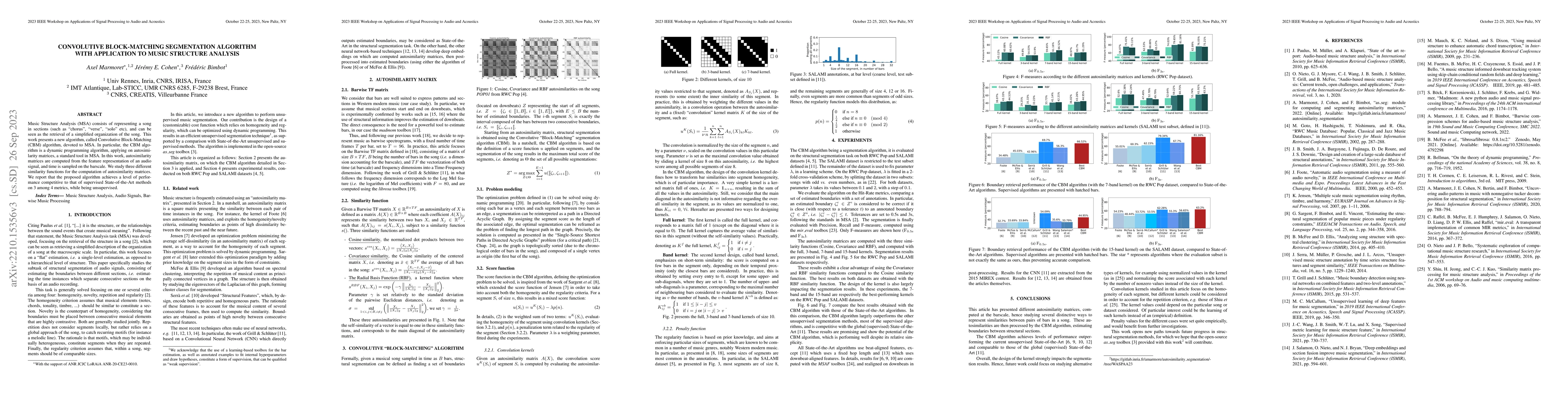 Thumbnail for Convolutive Block-Matching Segmentation Algorithm with Application to
  Music Structure Analysis
