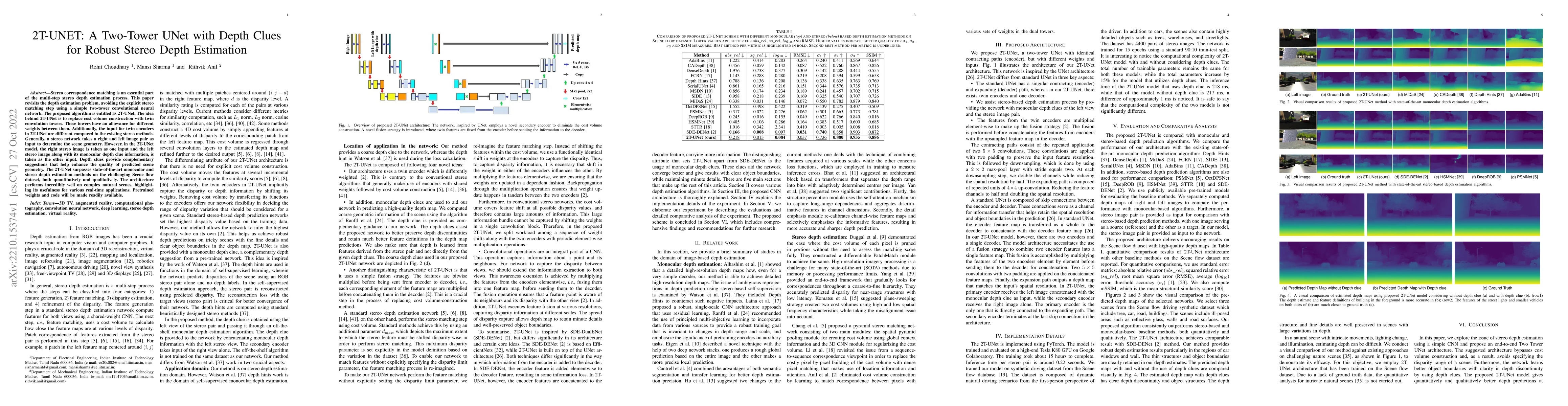 Thumbnail for 2T-UNET: A Two-Tower UNet with Depth Clues for Robust Stereo Depth
  Estimation