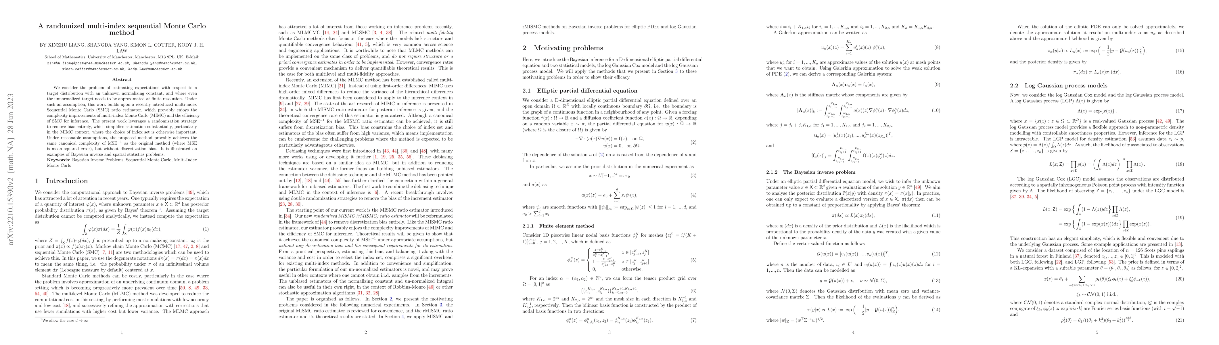 Thumbnail for A randomized multi-index sequential Monte Carlo method