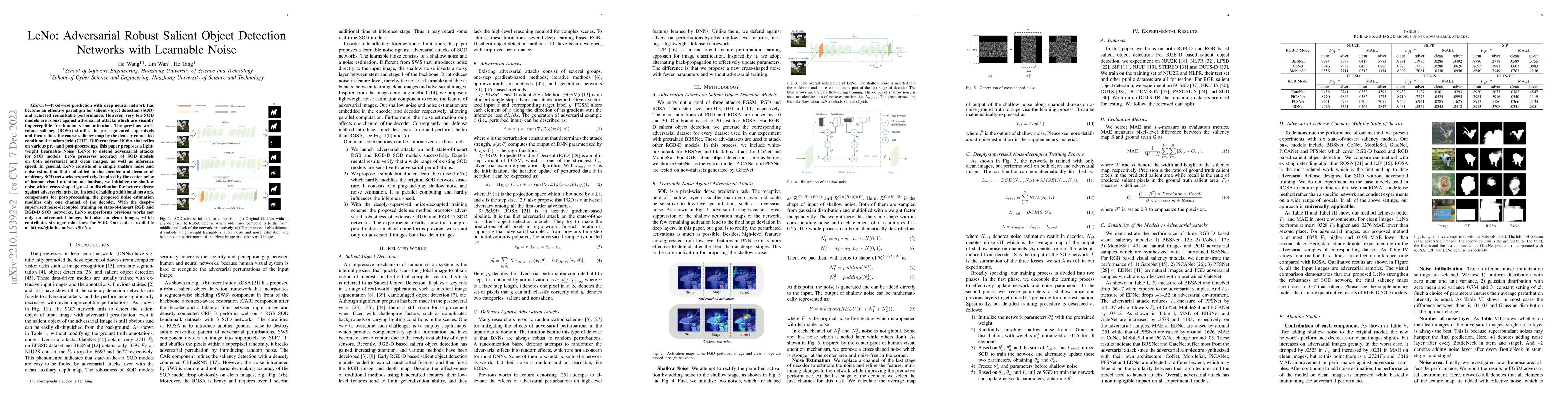 Thumbnail for LeNo: Adversarial Robust Salient Object Detection Networks with
  Learnable Noise