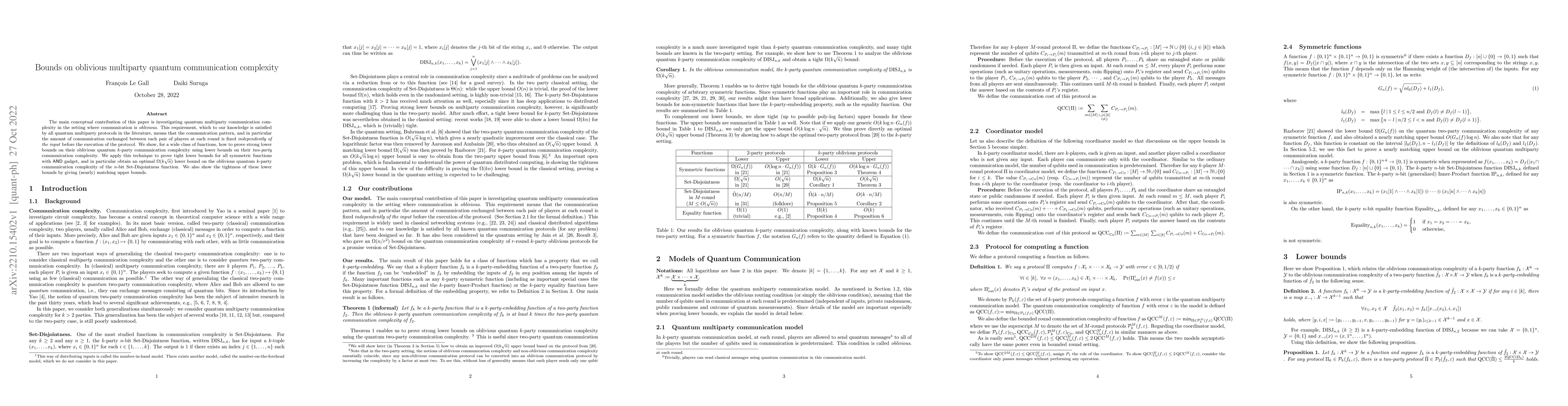 Thumbnail for Bounds on oblivious multiparty quantum communication complexity
