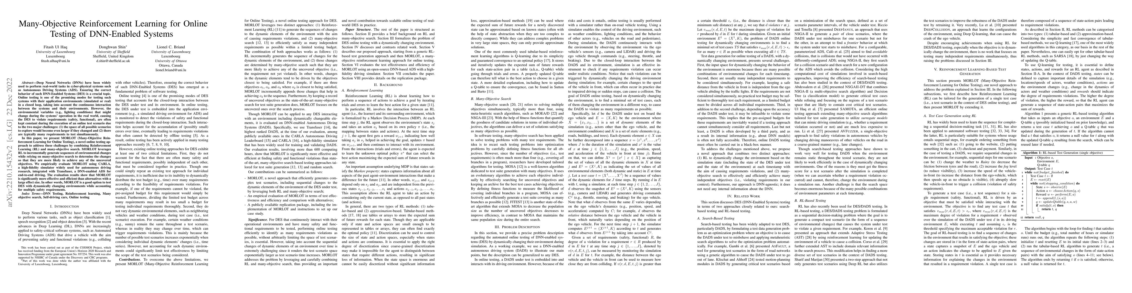 Thumbnail for Many-Objective Reinforcement Learning for Online Testing of DNN-Enabled
  Systems