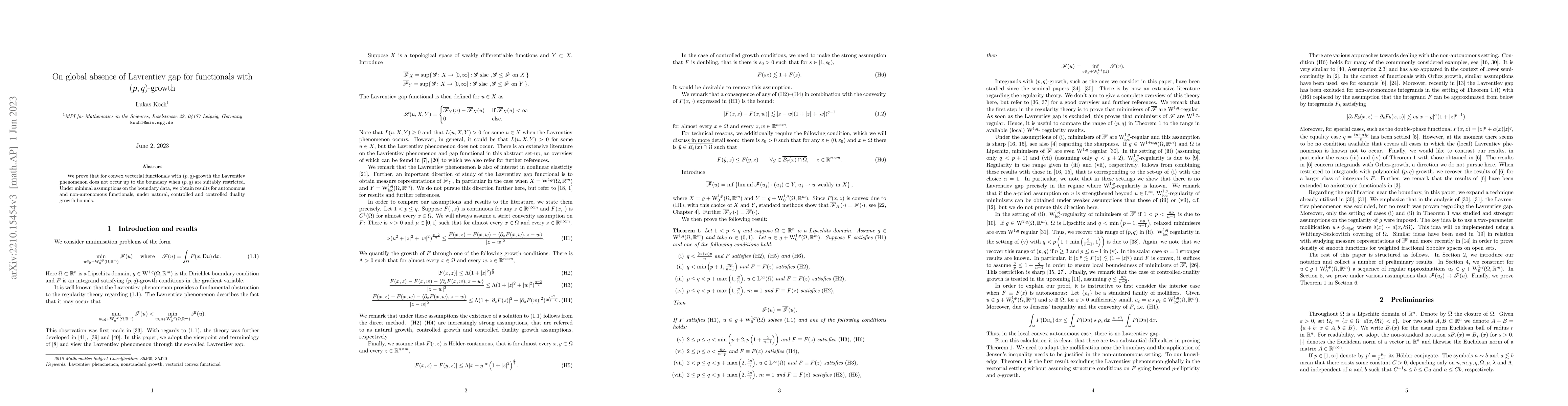 Thumbnail for On global absence of Lavrentiev gap for functionals with (p,q)-growth