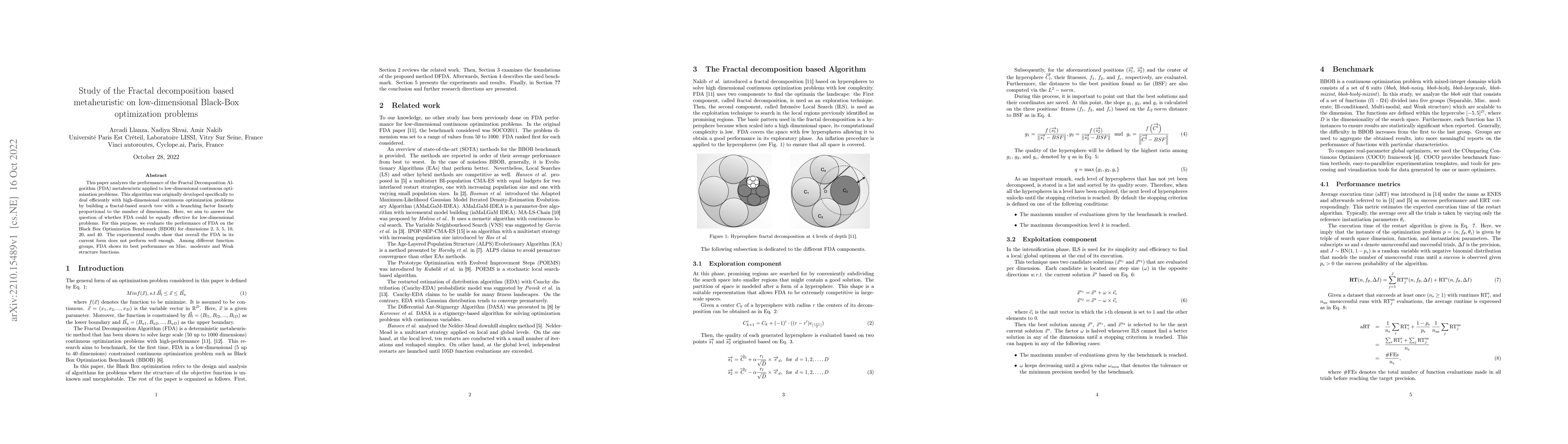 Thumbnail for Study of the Fractal decomposition based metaheuristic on
  low-dimensional Black-Box optimization problems