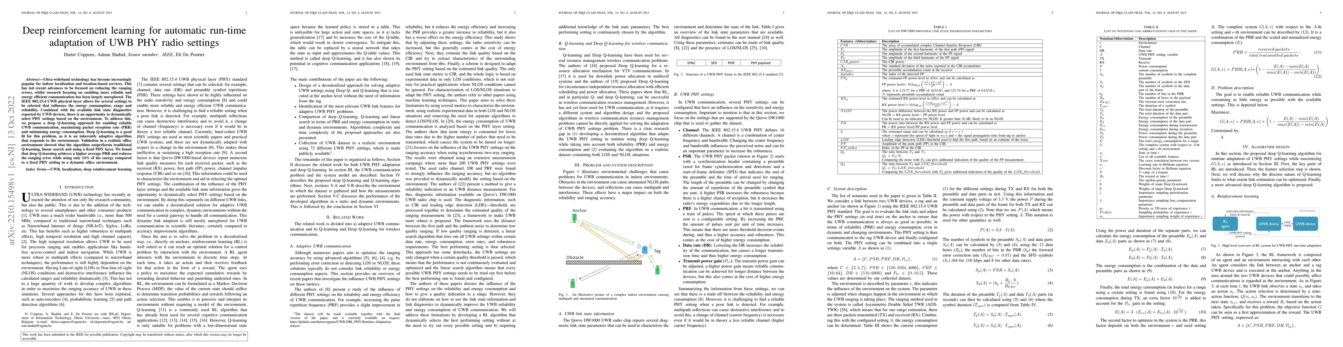 Thumbnail for Deep reinforcement learning for automatic run-time adaptation of UWB PHY
  radio settings