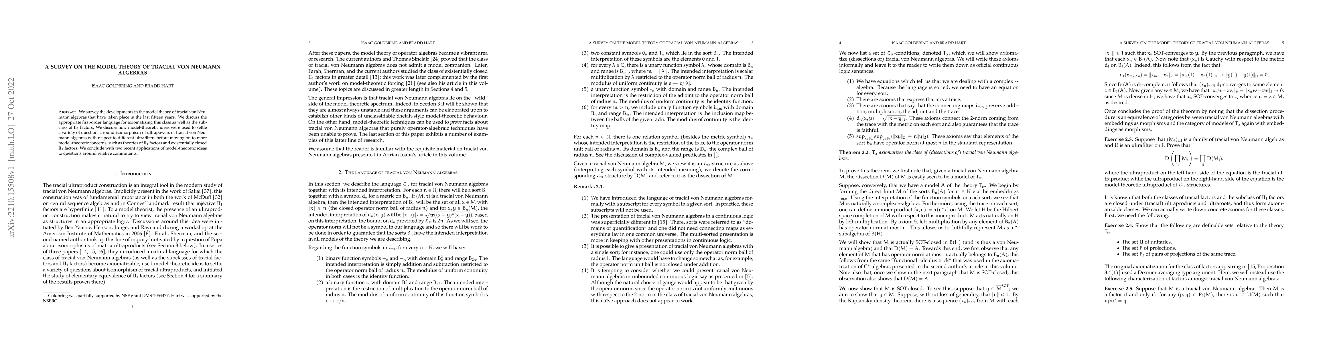 Thumbnail for A survey on the model theory of tracial von Neumann algebras