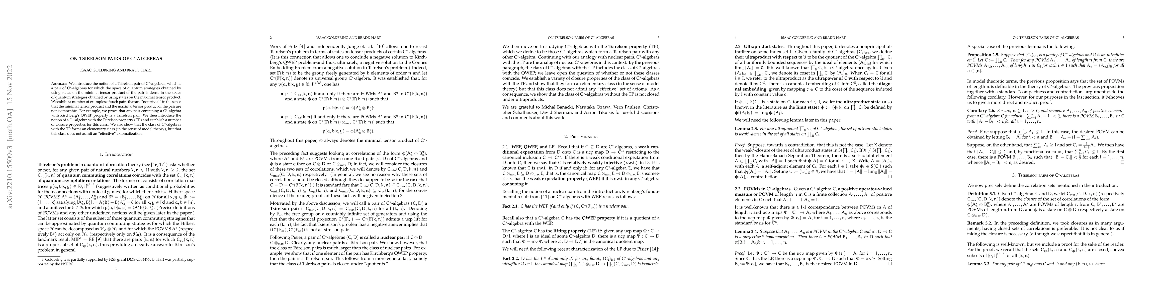 Thumbnail for On Tsirelson pairs of C*-algebras