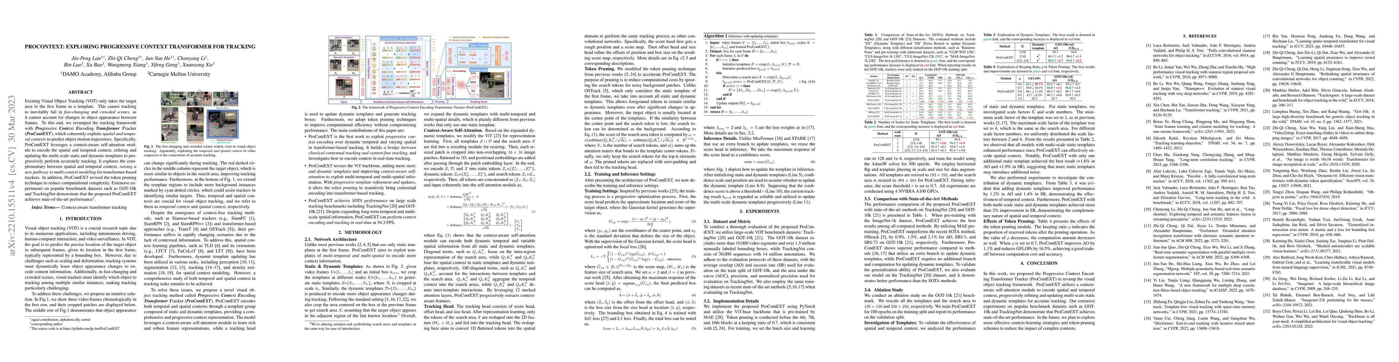 Thumbnail for ProContEXT: Exploring Progressive Context Transformer for Tracking