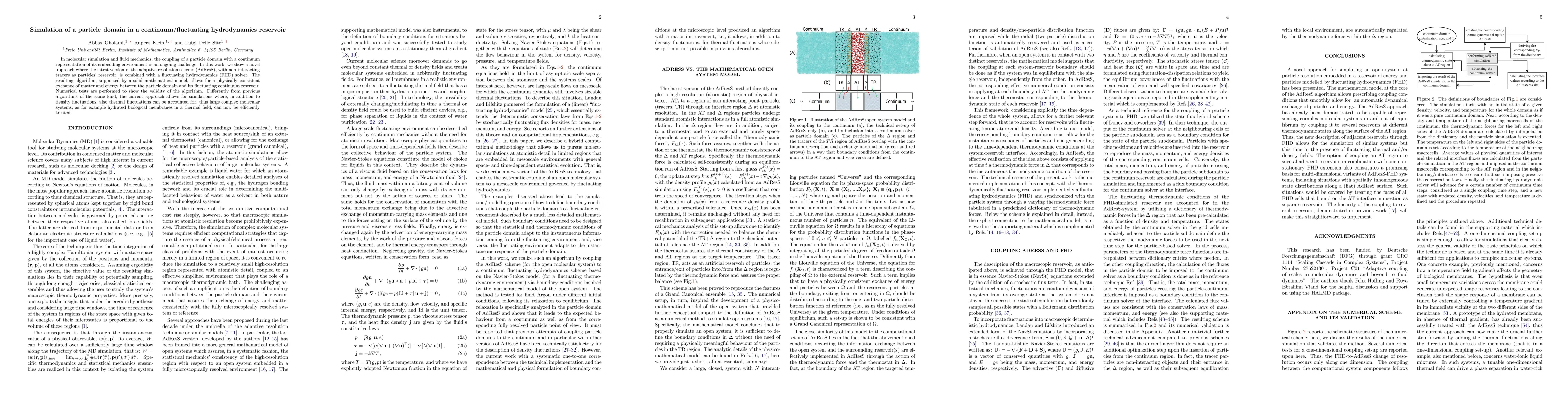 Thumbnail for Simulation of a particle domain in a continuum/fluctuating hydrodynamics
  reservoir