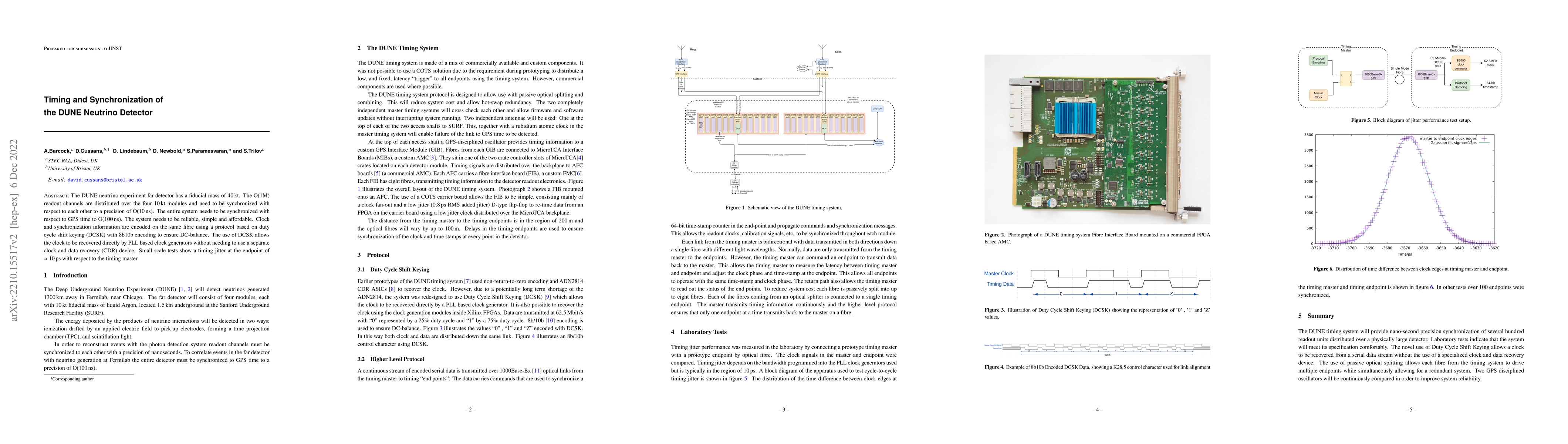 Thumbnail for Timing and Synchronization of the DUNE Neutrino Detector
