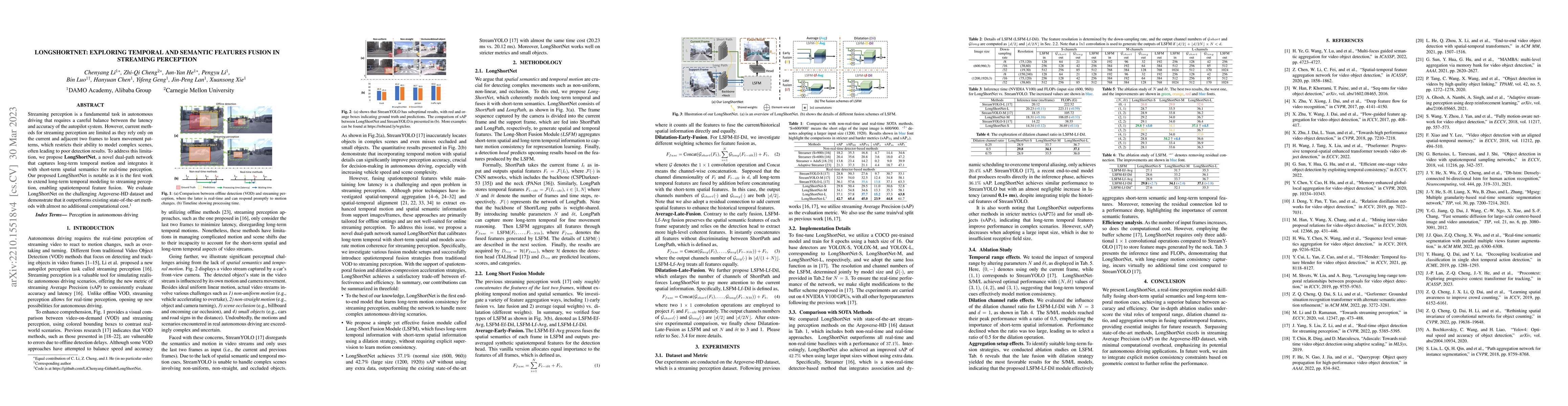 Thumbnail for LongShortNet: Exploring Temporal and Semantic Features Fusion in
  Streaming Perception