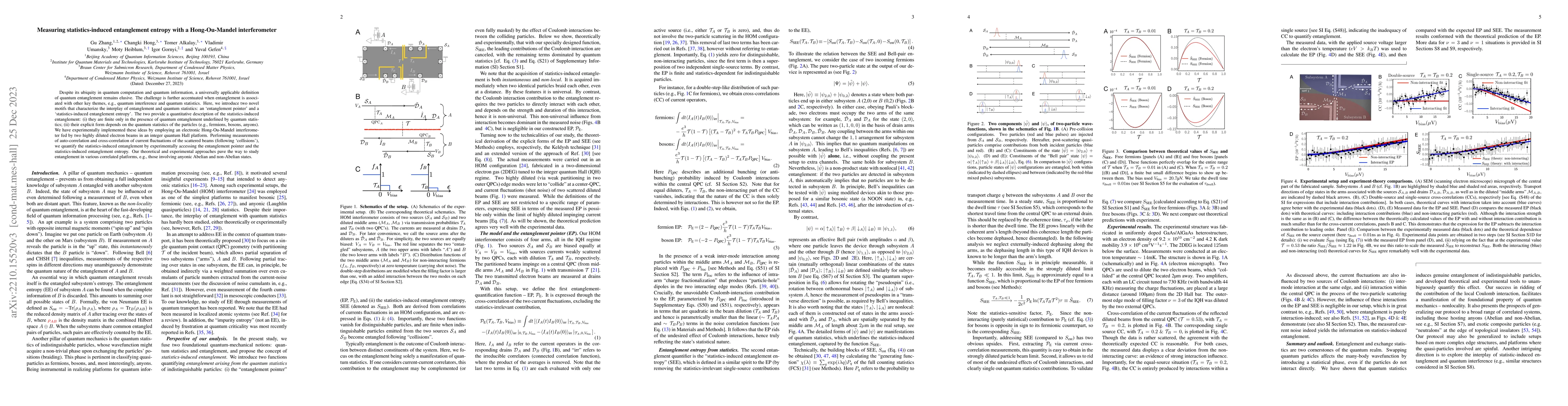 Thumbnail for Measuring statistics-induced entanglement entropy with a Hong-Ou-Mandel
  interferometer