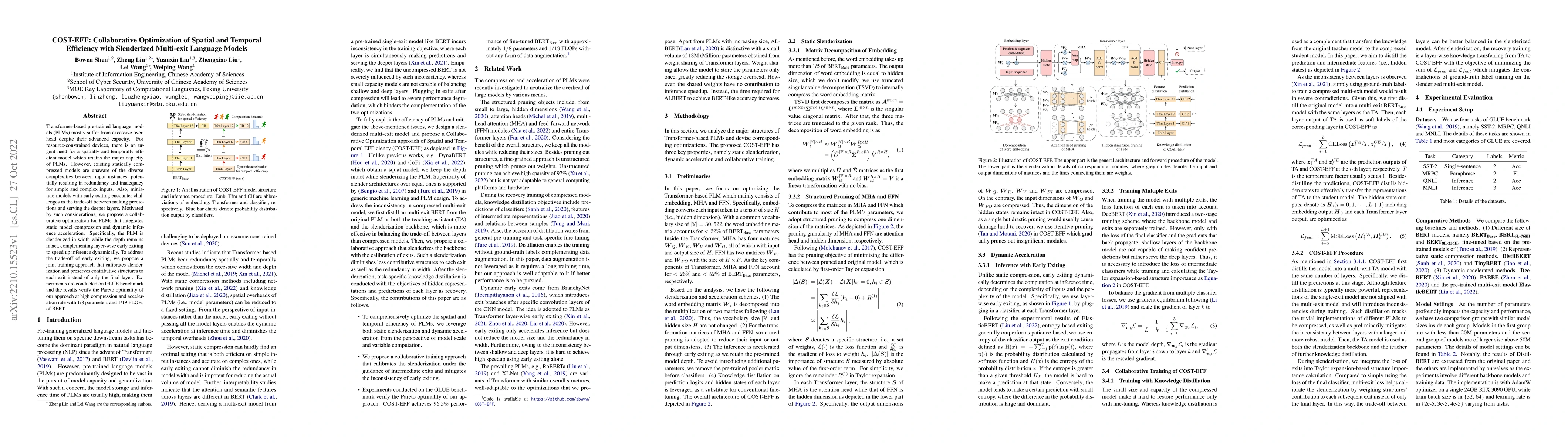 Thumbnail for COST-EFF: Collaborative Optimization of Spatial and Temporal Efficiency
  with Slenderized Multi-exit Language Models