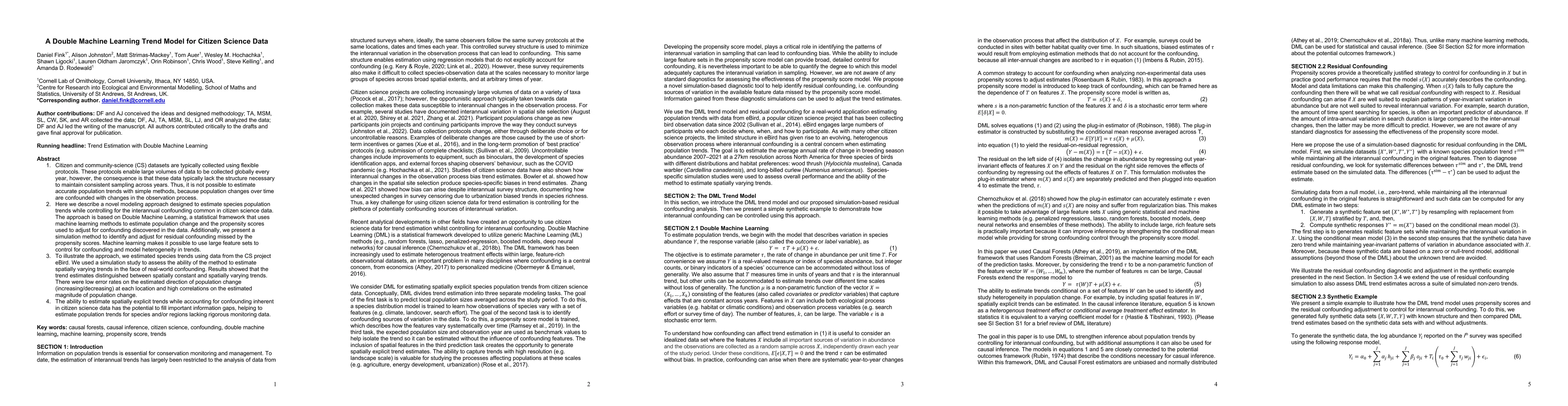 Thumbnail for A Double Machine Learning Trend Model for Citizen Science Data