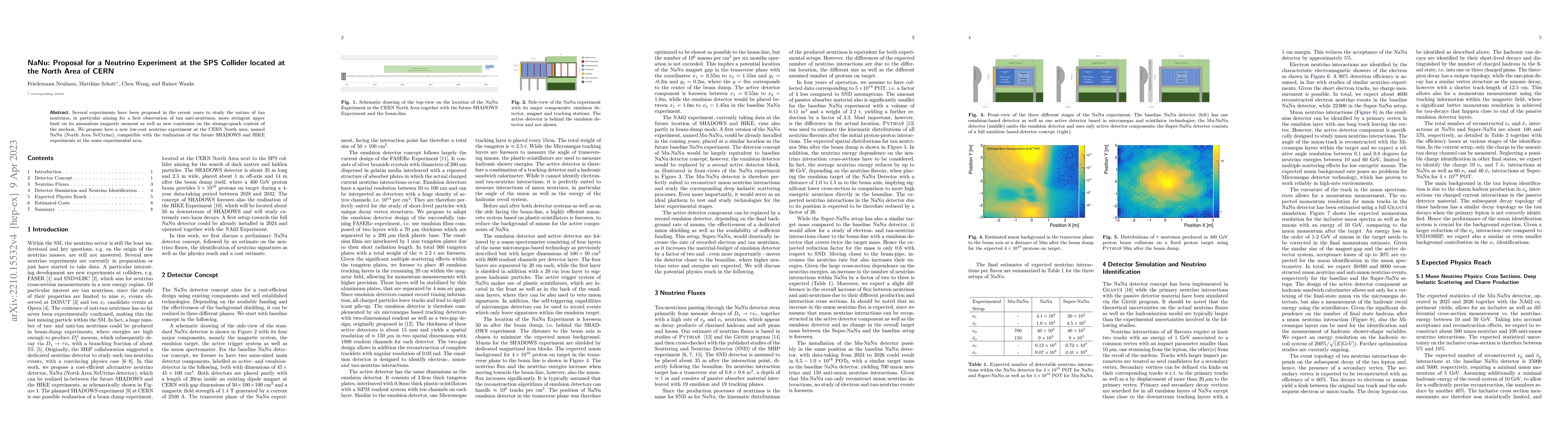 Thumbnail for NaNu: Proposal for a Neutrino Experiment at the SPS Collider located at
  the North Area of CERN
