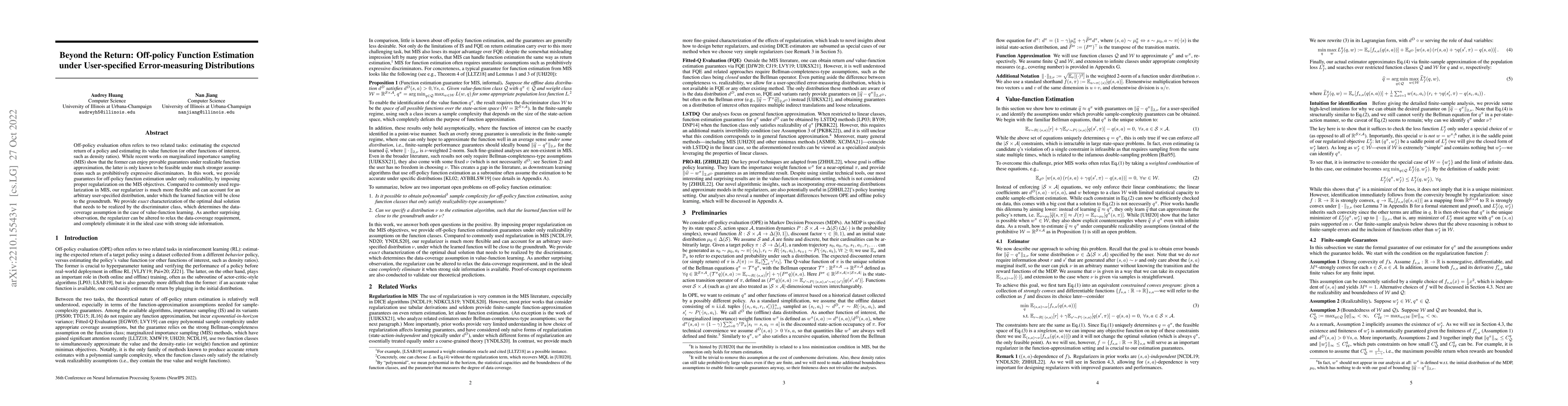 Thumbnail for Beyond the Return: Off-policy Function Estimation under User-specified
  Error-measuring Distributions