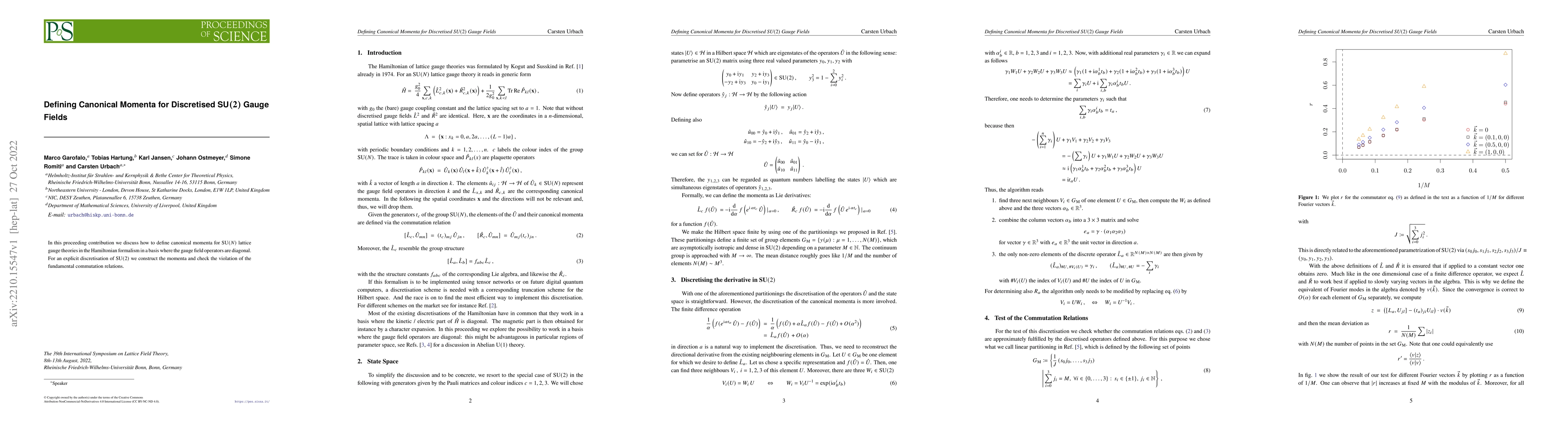 Thumbnail for Defining Canonical Momenta for Discretised SU(2) Gauge Fields