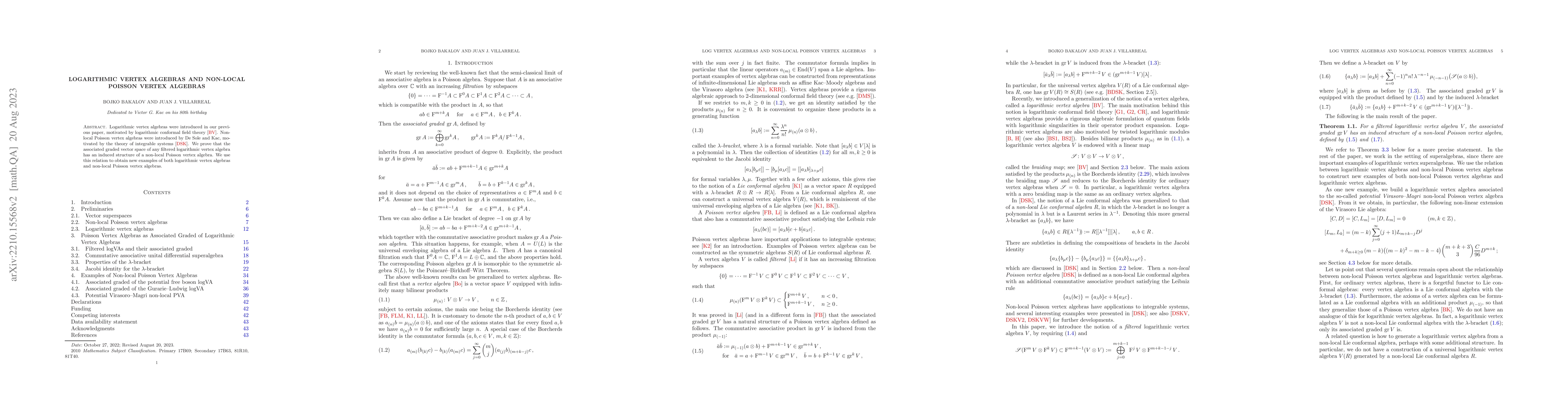 Thumbnail for Logarithmic vertex algebras and non-local Poisson vertex algebras