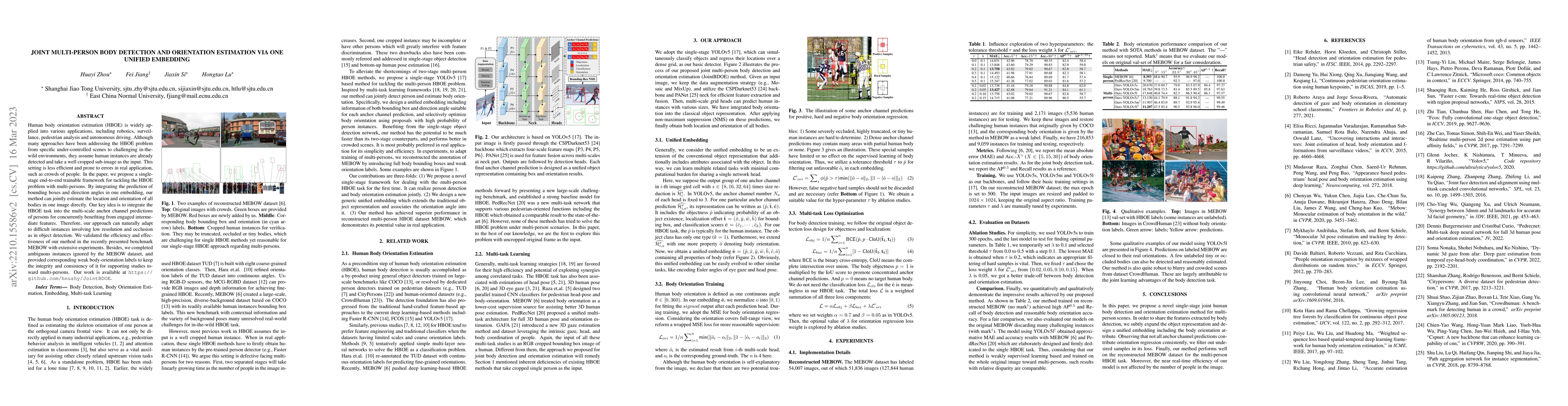 Thumbnail for Joint Multi-Person Body Detection and Orientation Estimation via One
  Unified Embedding