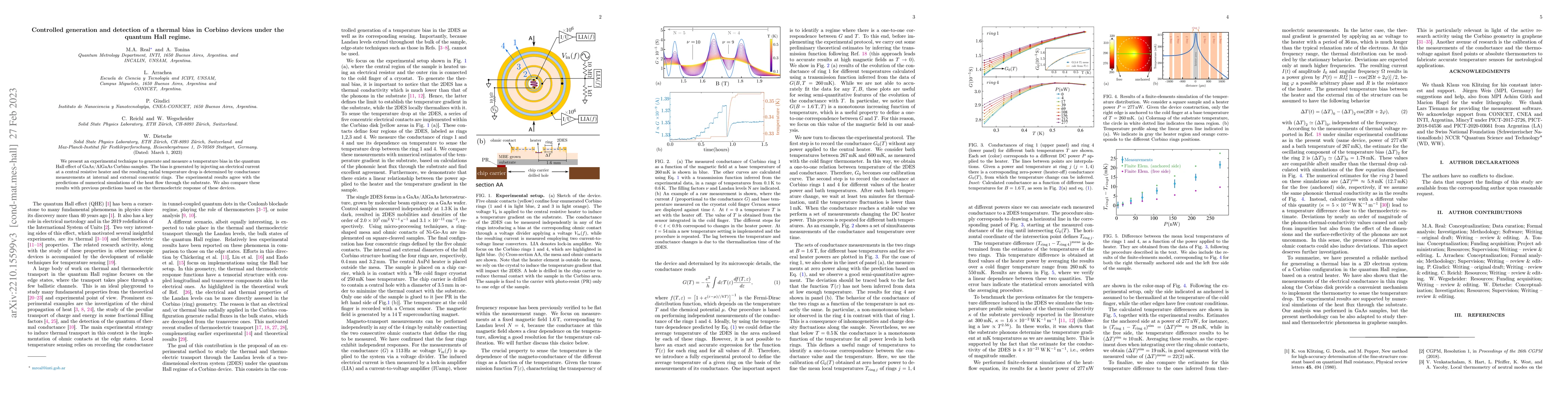 Thumbnail for Controlled generation and detection of a thermal bias in Corbino devices
  under the quantum Hall regime